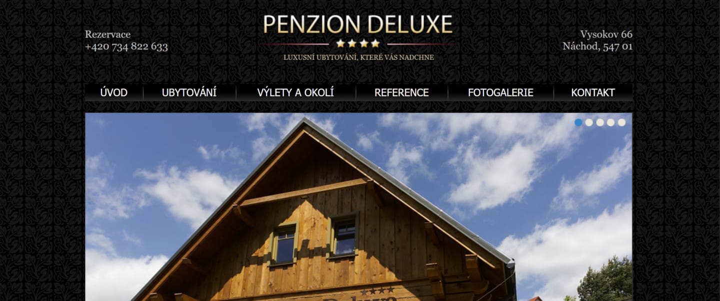 The original Penzion Deluxe website before the redesign